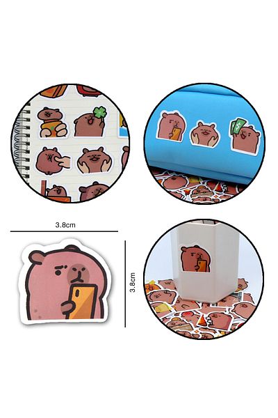 Choice 10/50/100pcs Capybaras Stickers Cartoon Cute Decals Toy Stationery Guitar Phone Bicycle Laptop Lu...