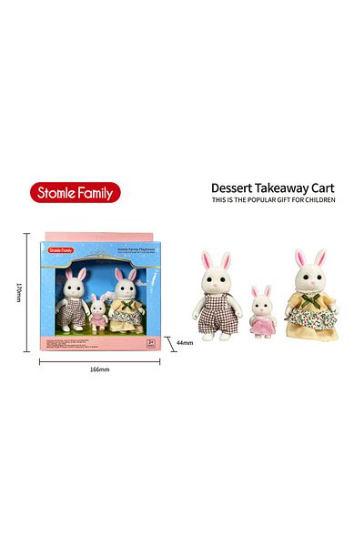 Choice H01-1 Simulation Forest Rabbit Family Diy Playset Mini Rabbit Bear Figure Toy Dolls Kids Gifts