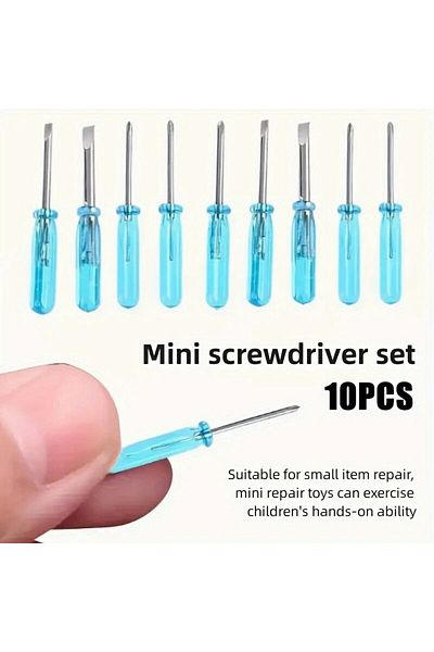 Choice Sky Blue 10pcs Blue Mini Screwdriver Set, Toy 2mm Cross Word Repair Tool, Suitable For Exercising Ha