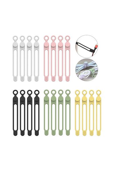 Choice منظم أسلاك لأشرطة كابل من السيليكون من KCNKON لسماعات الأذن، وكابل USB، وربطات كابل الكمبيوتر، وسلك الجهاز...