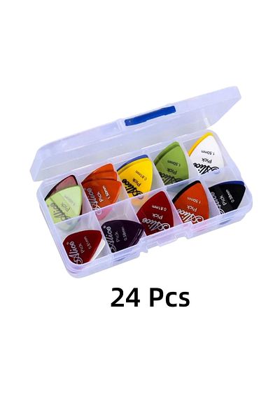 Miwayer 1 Box And 24 Mixed Multicolor Guitar Picks 50/100 Pieces Mixed Abs Premium Plastic Guitar Picks For