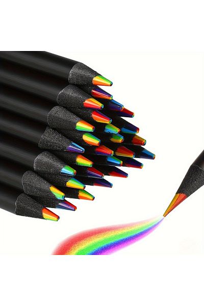 Choice 12/24/36/48Pcs 7 Colors Rainbow Pencils 3.3mm Colored Pencils For Art Drawing Coloring Halloween ...