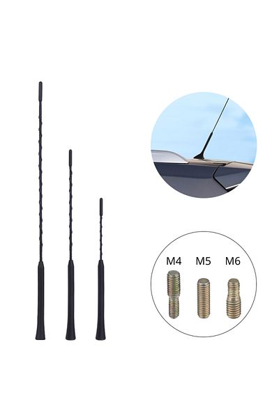 Choice 9/11/16 Inch Car Roof Mount Mast Antenna Universal Stereo Radio FM AM Signal Aerial Amplified Ant...
