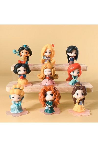 Choice 9 Pcs 9 Pcs/set Disney Princess Q Ver. Figure 6cm Snow White Aurora Ariel Belle Jasmine Figurine Cak