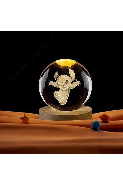 Choice Usb Plug Stitch-02 5cm Lilo And Stitch Disney Unique 3d Crystal Ball Lamp Led Luminous Crystal Ball