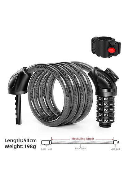 Choice 54cm Xunting Bike Cable Lock 54cm Bike Locks Cable 5 Feet Coiled Secure Resettable Combination Bike