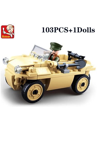 Choice No Box 103pcs 103pcs Military Ww2 Amphibious Car Model Bricks Army Soilder Figures Building Blocks S
