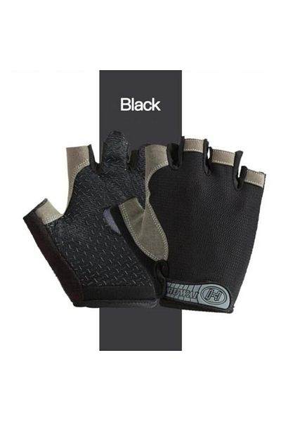 Choice L Black Gym Gloves Fingerless Gloves Anti-slip Shock-absorbing Breathable Gloves Sports Gloves For T