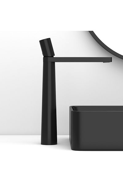 Tuqiu Black Tall Basin Faucet Brass Bathroom Faucet Mixer Tap Black Wash Basin Faucet Single Handle