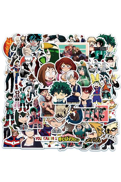 BANDAI 10pcs 10/30/50/100pcs My Hero Academia Stickers Deku Anime Sticker Motorcycle Stationery Luggage Bak
