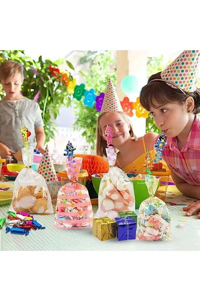 Choice random 5PCS 5/10pcs Anime Character Bluey Bingo Family Reusable Straw Party Decoration, Holiday Gift