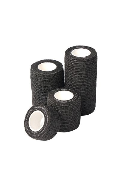 Choice Black 6pcs Self-adhering Bandage Fixing Bandage Animal Bandage Hand Tearing Waterproof Elastic Banda