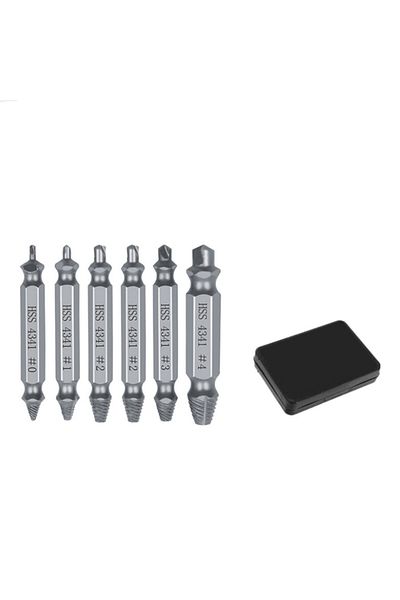 SLADE Gz233-6pcs Damaged Screw Extractor Drill Bits Guide Set Broken Speed Out Easy Out Bolt Stud Stripped