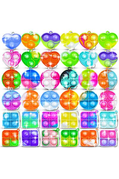 Choice Mixed-20pcs 20pcs Mini Pop Keychain Toddler Sensory Fidget Toys Bulk For Classroom Prizes Kids Birth