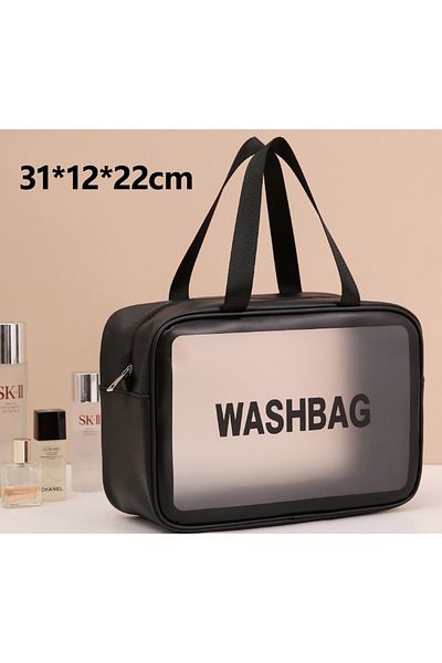 Choice 1pc L Black 1pc Black Transparent Portable Women Travel Wash Bag Waterproof Makeup Storage Pouch Lar