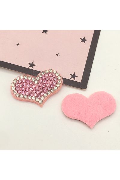 Change Tutto Pink 20pcs Heart Shape Pink Patches Ab Rhinestone Applique Beaded Patches For Clothing Diy Hair Clip