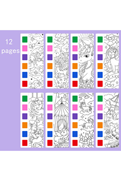 Choice كتاب تلوين يونيكورن للأطفال مكون من 12 صفحة، ورق رسم وتلوين، تلوين للطلاب