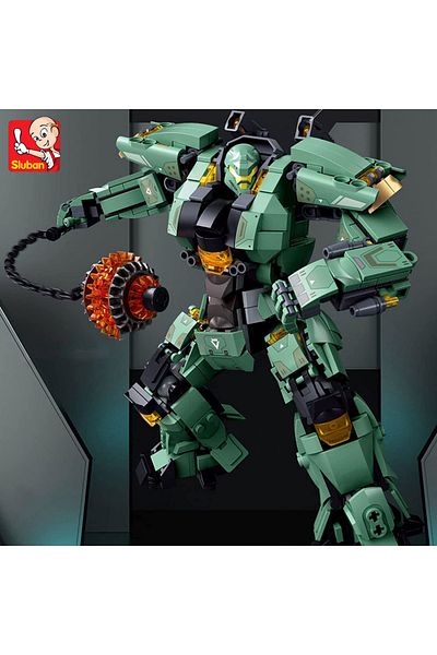Choice 542pcs Sluban Green Warrior Robot With Chain Hammer Building Blocks Toys, Robot Battle Armor Asse...