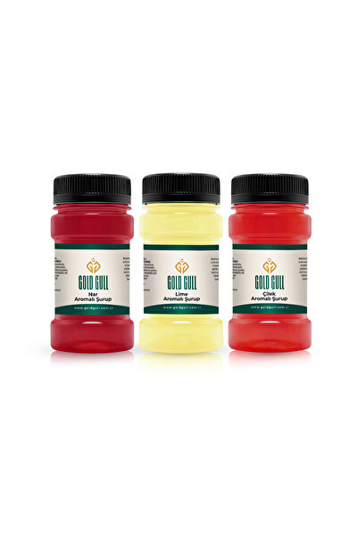 gold gull Nar Lime & Çilek Aromalı Kahve & Meyve Şurupları 3 X 80 ml