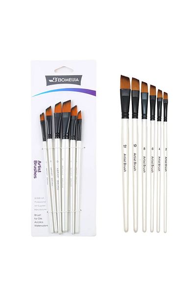 Choice Angular Head 6pcs Artist Paint Brushes Set Artist Paintbrushes For Acrylic Oil Watercolor Acrylic Pa