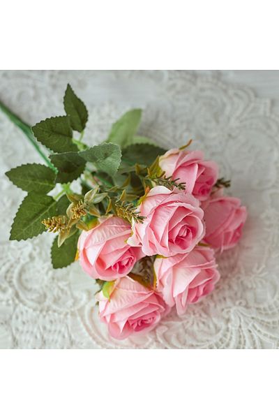 Choice Deep Pink 30cm Rose Pink Artificial Silk Flowers Bouquet For Cemetery 6-heads Big Rose Peony Fake Fl