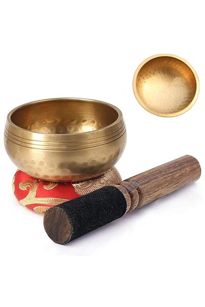 Choice Red Tibetan Singing Bowl Set Sound Bowl Meditation Bowl Unique Gift Helpful For Meditation Yoga Stre