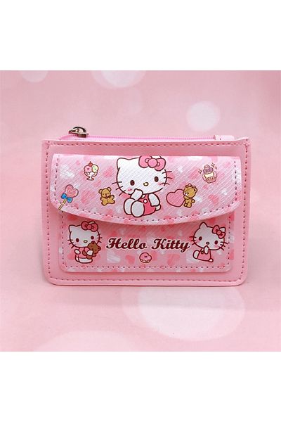 Choice Hellokitty Kawaii Cartoon Pu Leather Wallet Sanrio Anime Hello Kitty Cinnamoroll Kuromi Casual Short