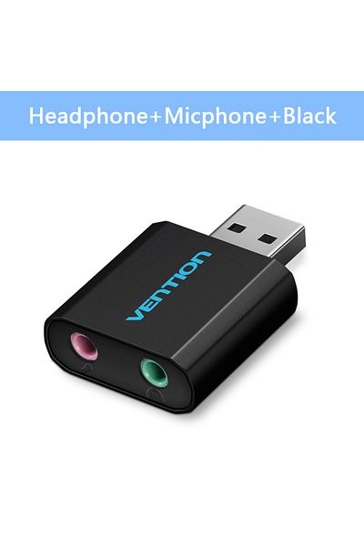 Choice Black Vention Usb Sound Card Usb Audio Interface Headphone Adapter Soundcard For Mic Speaker Laptop