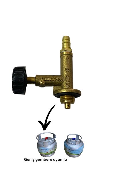 GÜVEN Küçük Tüp Musluğu Katmer Uçlu Sac Pürmüz Yüksek Basınç 2mt Hortum Kelepçe, geniş çembere uyumlu