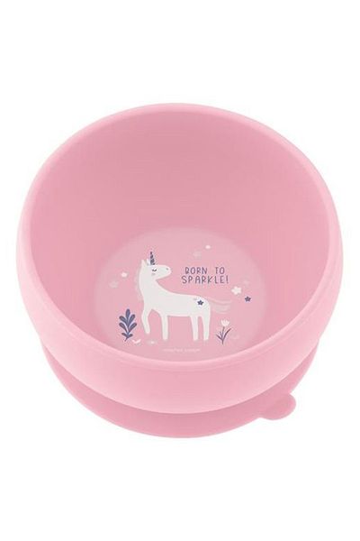 Stephen Joseph Unicorn Patterned Pink Silicone Food Bowl - Size 6 Months+