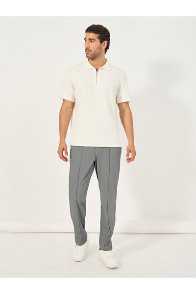 Styli Pintuck Detail Slim Fit Smart Trousers