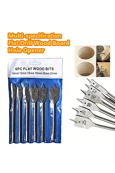 Choice 1x 6pcs Set Woodworking Flat Drill Bits Three-point Bit Set Drawer Door Lock Boring Tool Wood Board