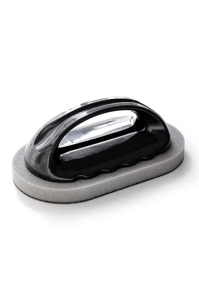 Choice Black Reusable Emery Magic Sponge - Kitchen Pot Brush With Handle For Easy Cleaning And Decontaminat