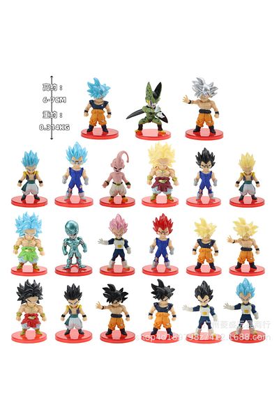 Choice 21 Pcs 6-7cm Style 2 78 Pcs/lot Dragon Ball Mini Figure Wholesale 18 18 21 21 6-8cm Figurines With B