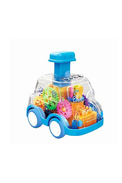 Choice 1pc12 Press The Gear Car Toy, Inertia Rebound Car, Puzzle Sliding Transparent Gear Car, Happy Growth