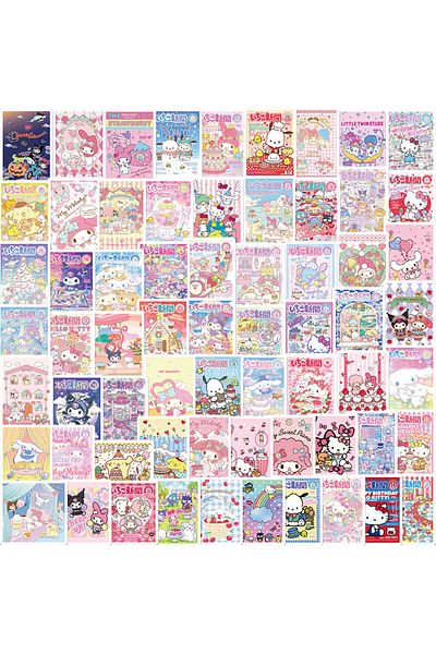 Choice 65Pcs Sanrio Sealing Labels Stickers Aesthetic Decorative Stationery Laptop Cute Cartoon Hello Ki...