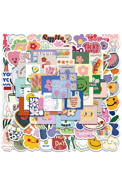 Choice 90pcs 90pcs Cute Smile Flower Stickers Cartoon Motivational Stickers For School Teacher Kids Student