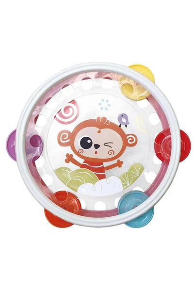 TOYMOGER Red Montessori Baby Musical Tambourine Drum Toys Instruments Musical Learning Educational Toy For Bo