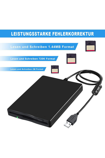 Choice محرك أقراص مرنة USB محمول خارجي مقاس 3.5 بوصة وسعة 1.44 ميجابايت FDD لأجهزة Mac وWindows 10...