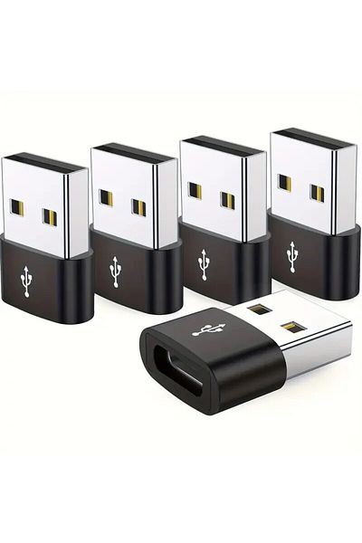 Choice Black 5pcs Otg Usb To Usb C Adapters Durable Metallic Build Universal Compatibility Including Iphone
