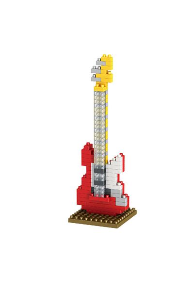 Choice Red Guitar Moc Musical Instrument Building Blocks Music Series Abs Plastic Mini Piano Guitar Diy Ass