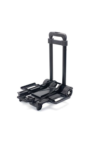 Choice G1067 2 Rounds Folding Hand Truck Black Small Lightweight Cart Portable Telescopic Dolly Backpack Lu