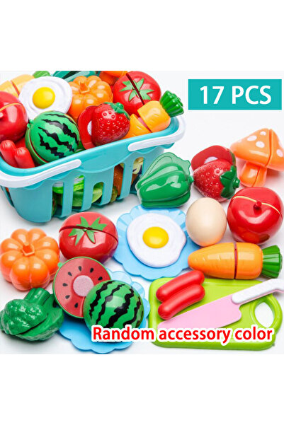Choice مجموعة مكونة من 17 قطعة من ألعاب تقطيع الطعام للأطفال، تتضمن أدوات مطبخ تعليمية للتظاهر بتقطيع الفواكه والخضراوات