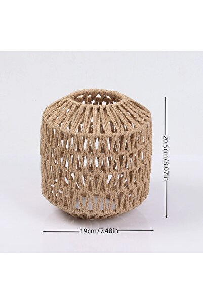 Choice غطاء مصباح سقف منسوج M تركيبات إضاءة مثبتة على السقف بتصميم عتيق مصنوع من حبل ورقي عاكس للضوء لمصابيح E27 N.