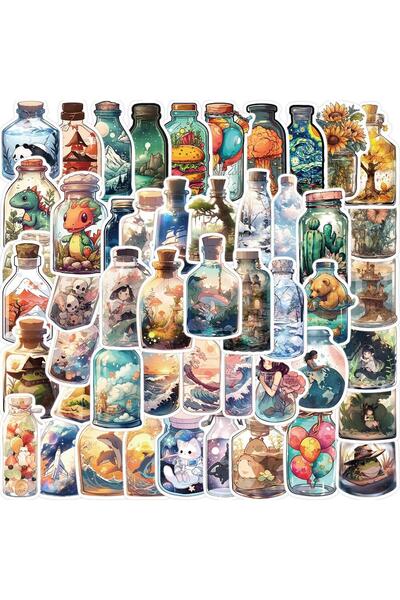 Choice 50 قطعة من ملصقات زجاجات المشروبات INS مع أشياء كرتونية أنمي لحفلات ال...