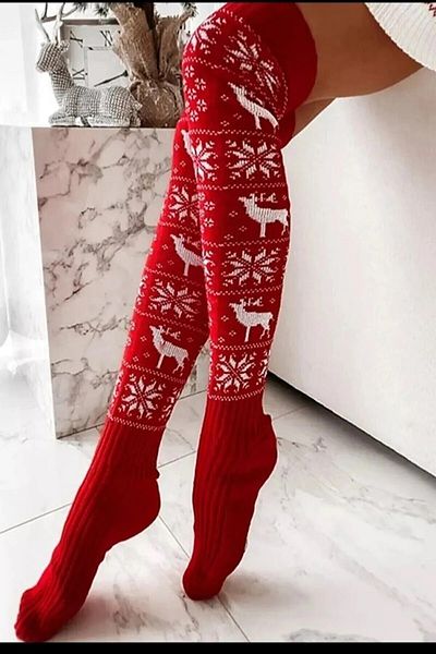 İYİ MODA Deer Patterned Knee Socks