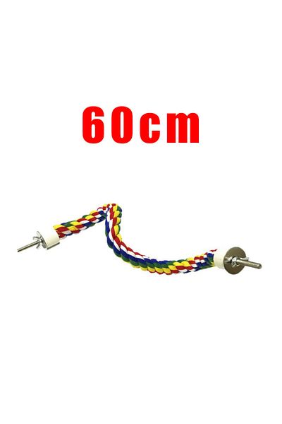 Choice 60 سم 40/60/80/105 سم حبل ببغاء ملون معلق مضفر قفص طيور البادجي لعبة حامل للحيوانات الأليفة