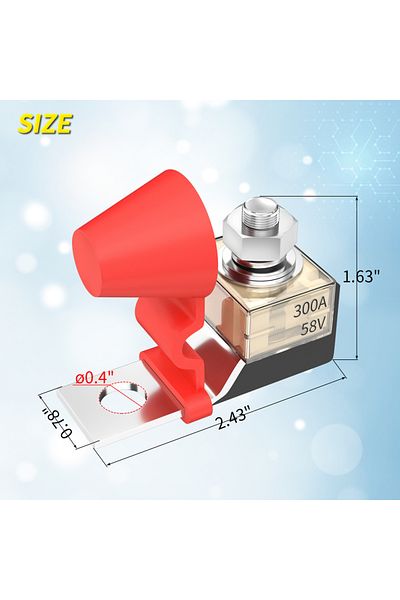 Daiertek 200a Terminal Mount Mrbf Fuse Block Kit 58v With Single Stud 5/16"(M8) Marine Rated Battery