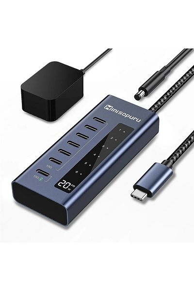 Choice Eu Pluy Minisopuru Powered Usb C Hub 7 In 1 Type C 3.2 Hub Supports 10gbps Data Fast Charging Adapte