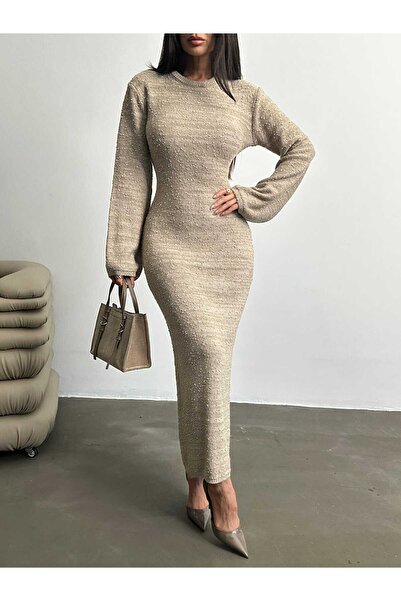 kenza'a Γυναικείο ισπανικό πλεκτό φόρεμα με μοτίβο μανίκι